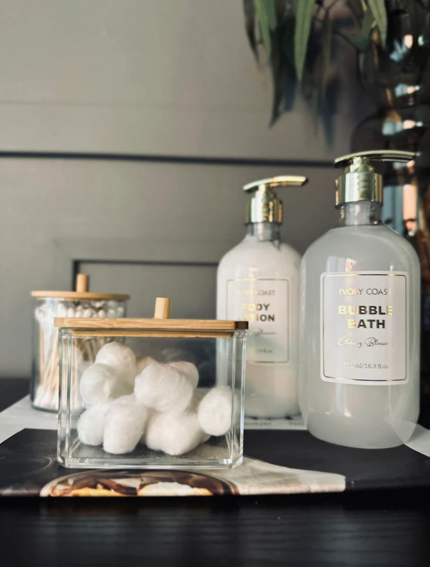 Makeup-organizer - Akryl med bambuslokk