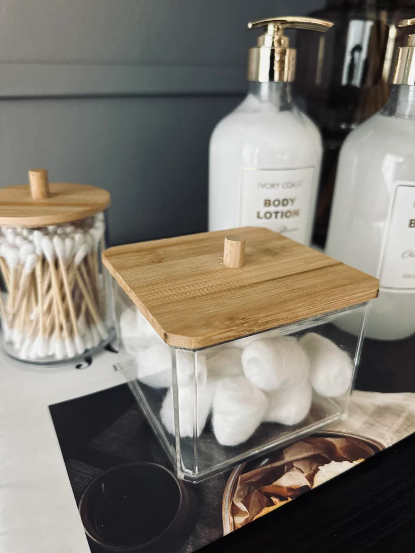 Makeup-organizer - Akryl med bambuslokk - Image 2