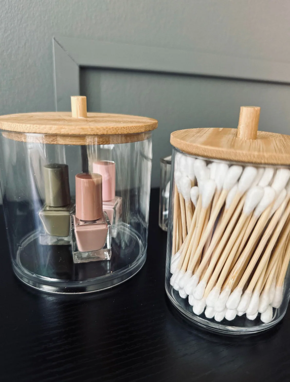 Makeup organizer - Akryl med bambuslokk - Image 4