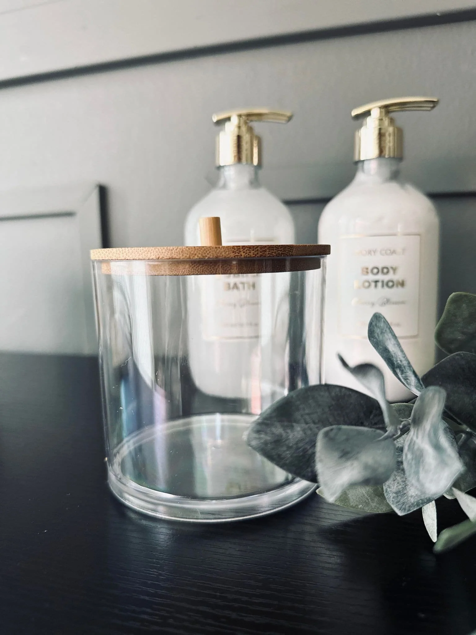 Makeup organizer - akryl og bambus