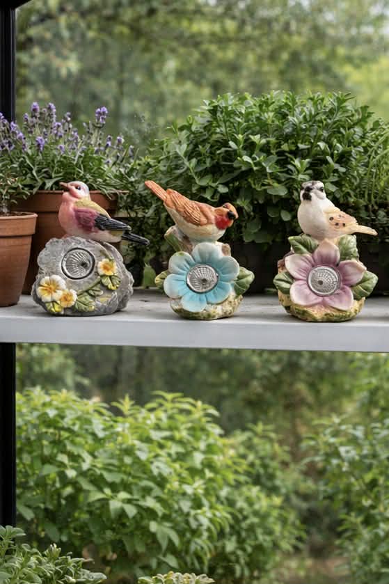 Solcelle Stein med Fugl - COLOR MIX - Image 4