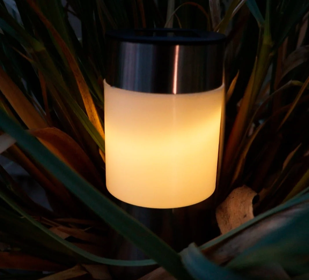 Solcellelampe i stål - 4 stk - Image 2