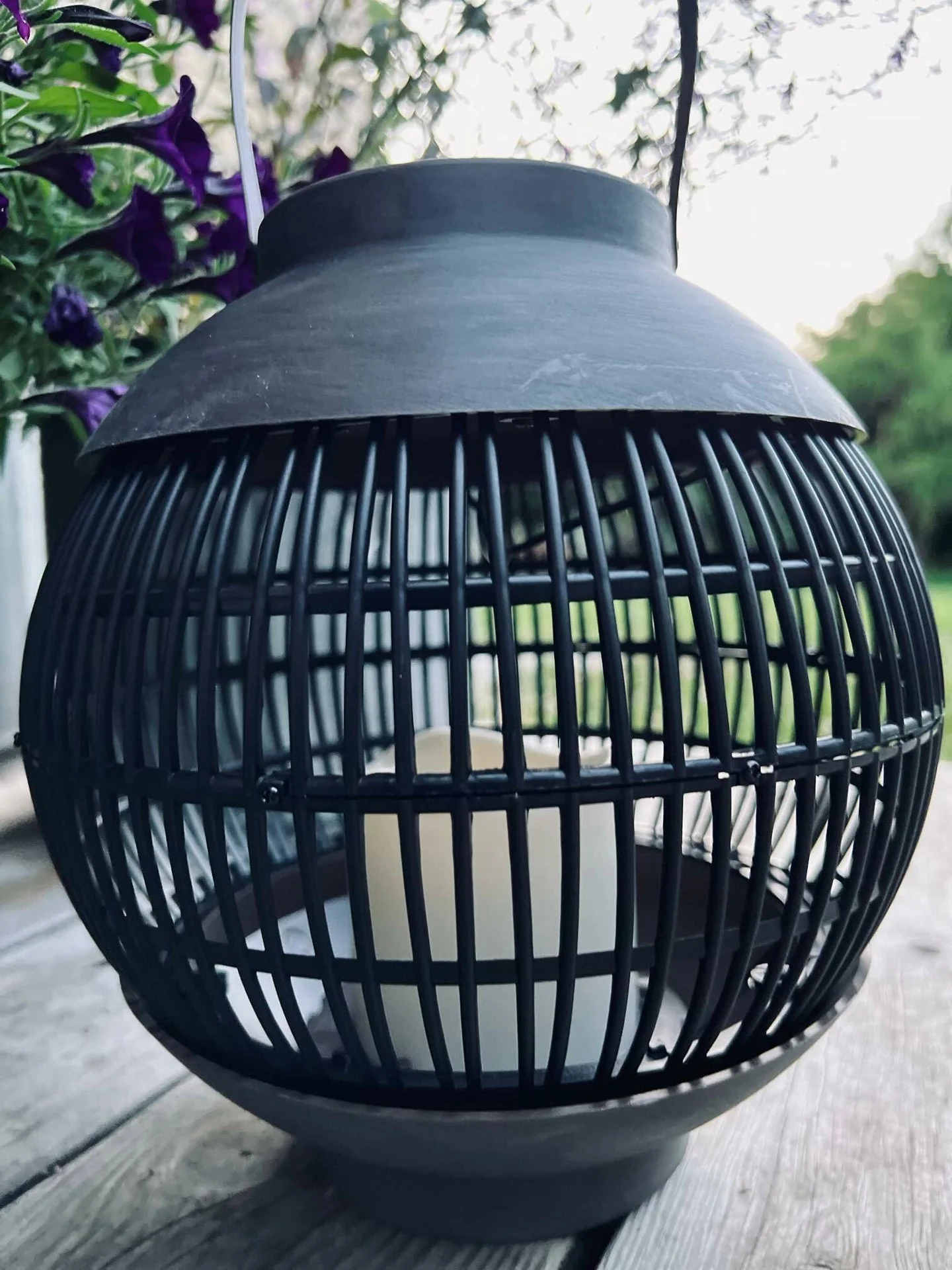 Lanterne med solceller Rattan kule - Image 4