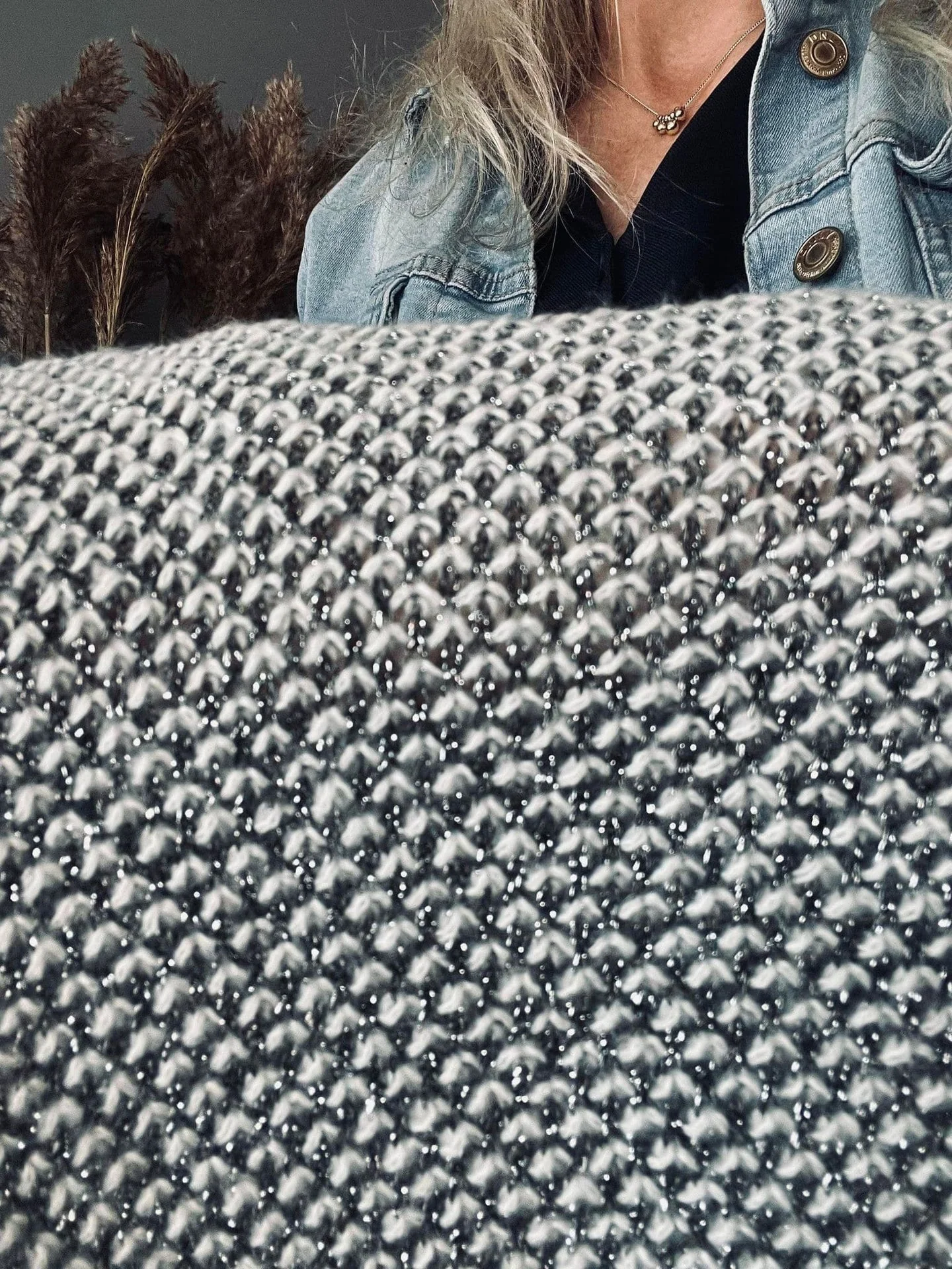 Skjerf Silver grey - Myk strikk - Image 2