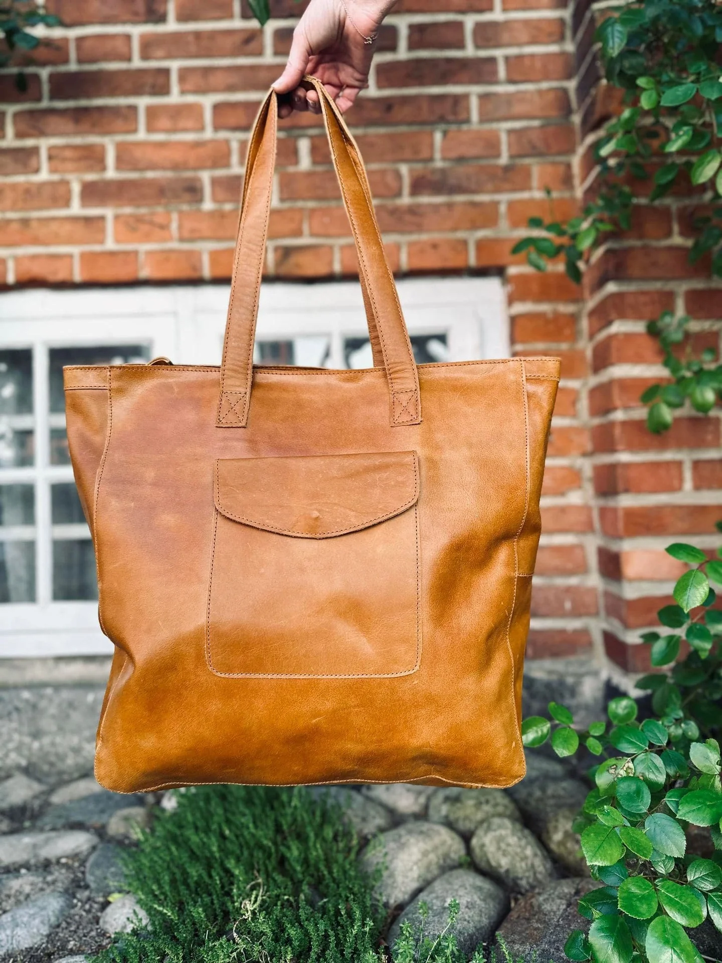 Shopper BIG BUFFALO – Cognac bøffellær