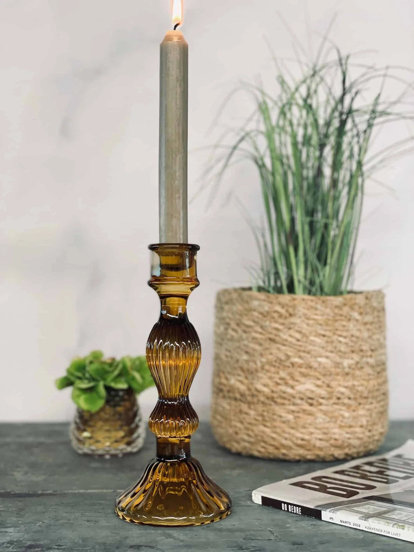 Lysestake i glass – Stor