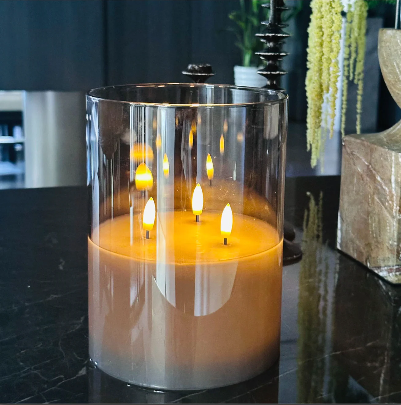 Stort LED blokklys i glass med 3 veker - Image 6