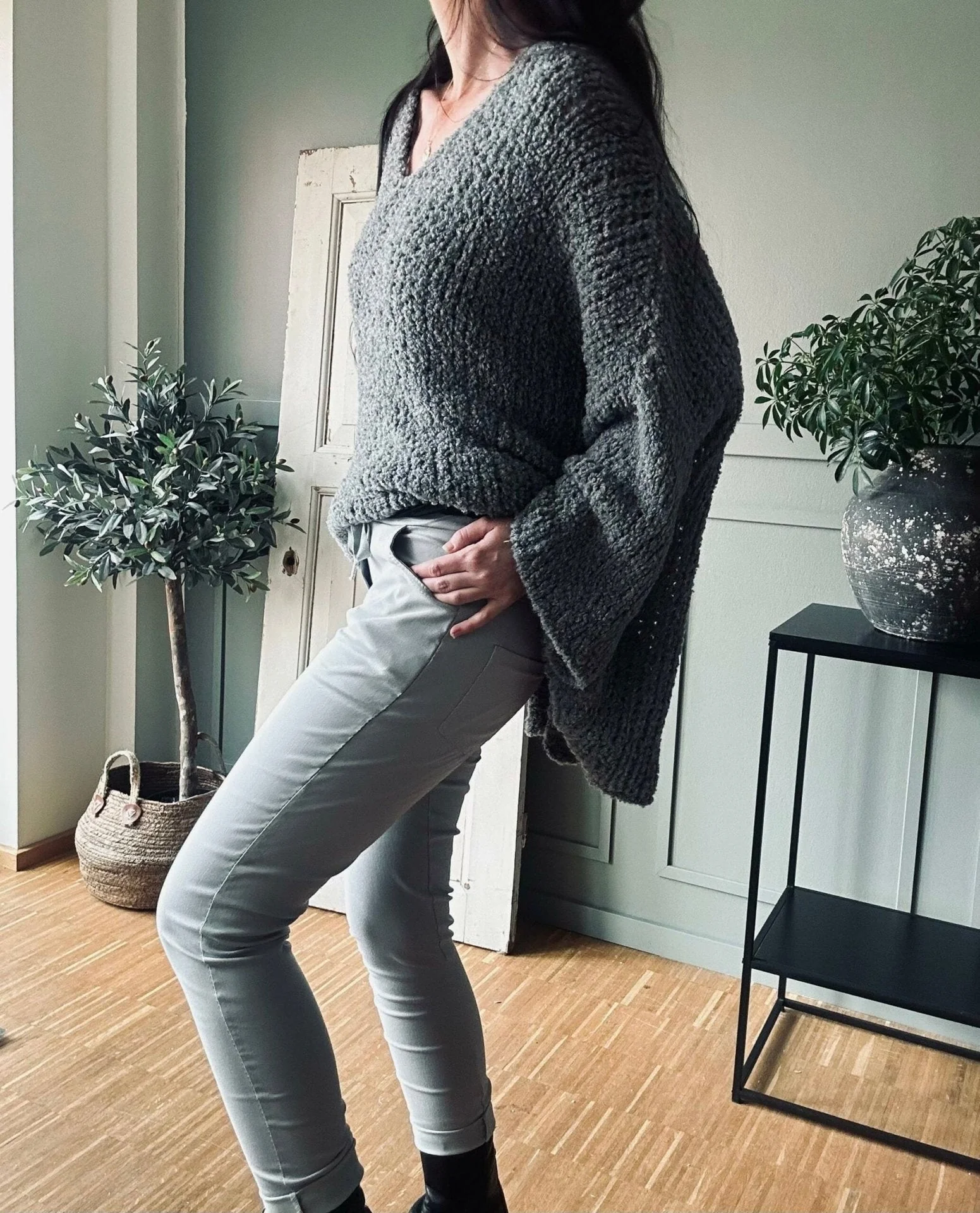 Bukser med stretch – Grå - Image 2
