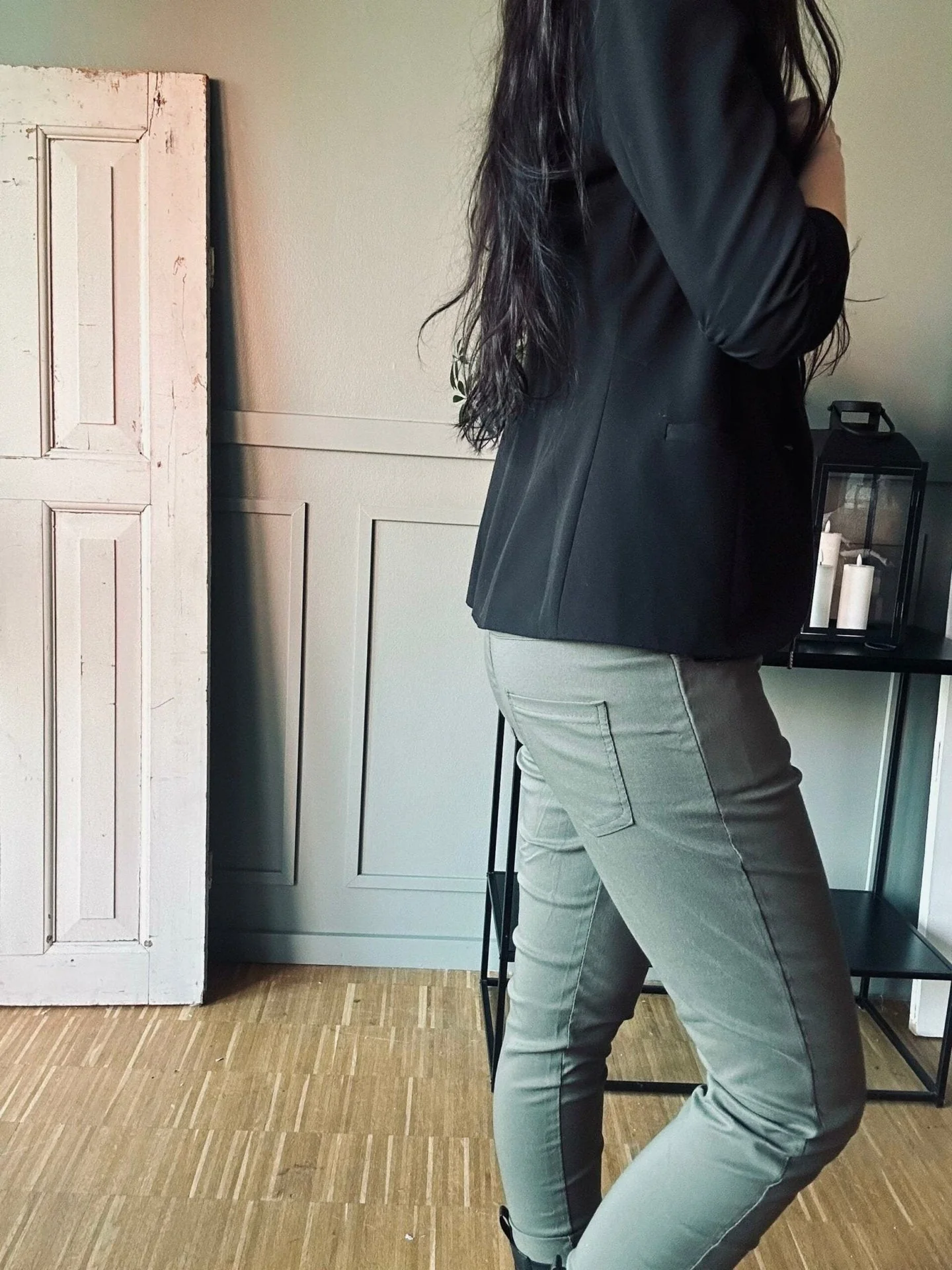 Bukser med stretch – Kaki - Image 3