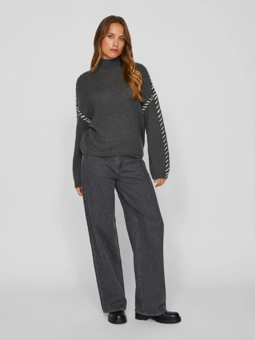 Strikk Pullover Grå - Image 4
