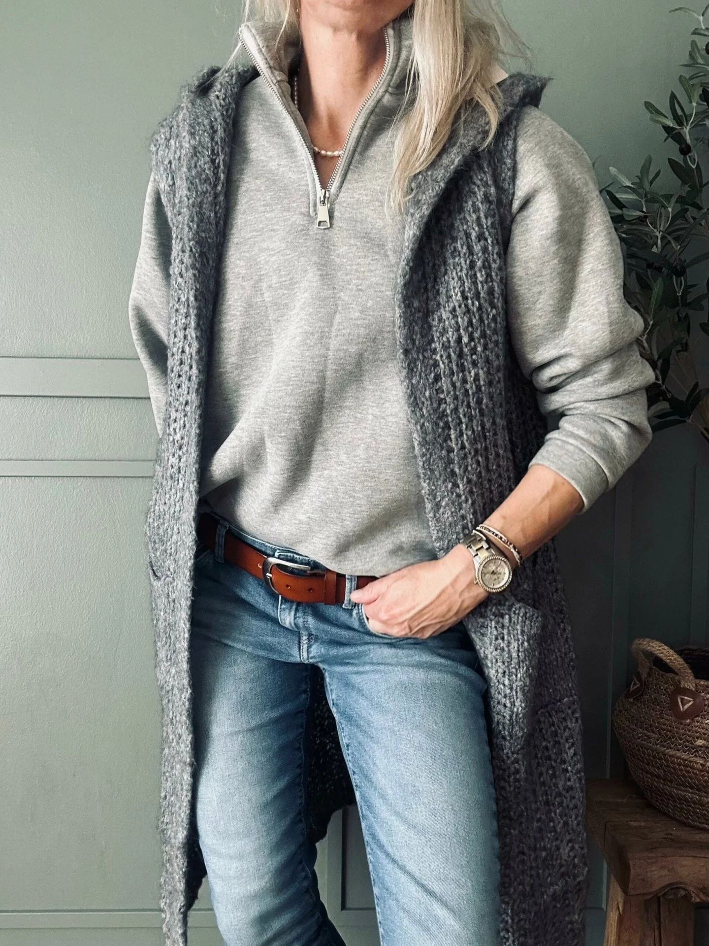 Strikket vest – Mohair-mix - Image 5