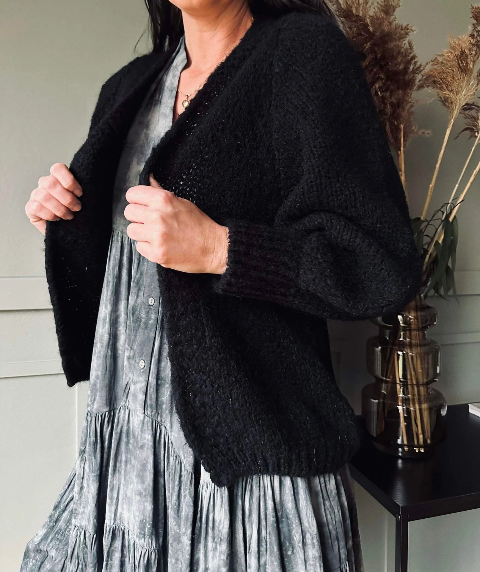 Cardigan Black Mohair mix - Image 3