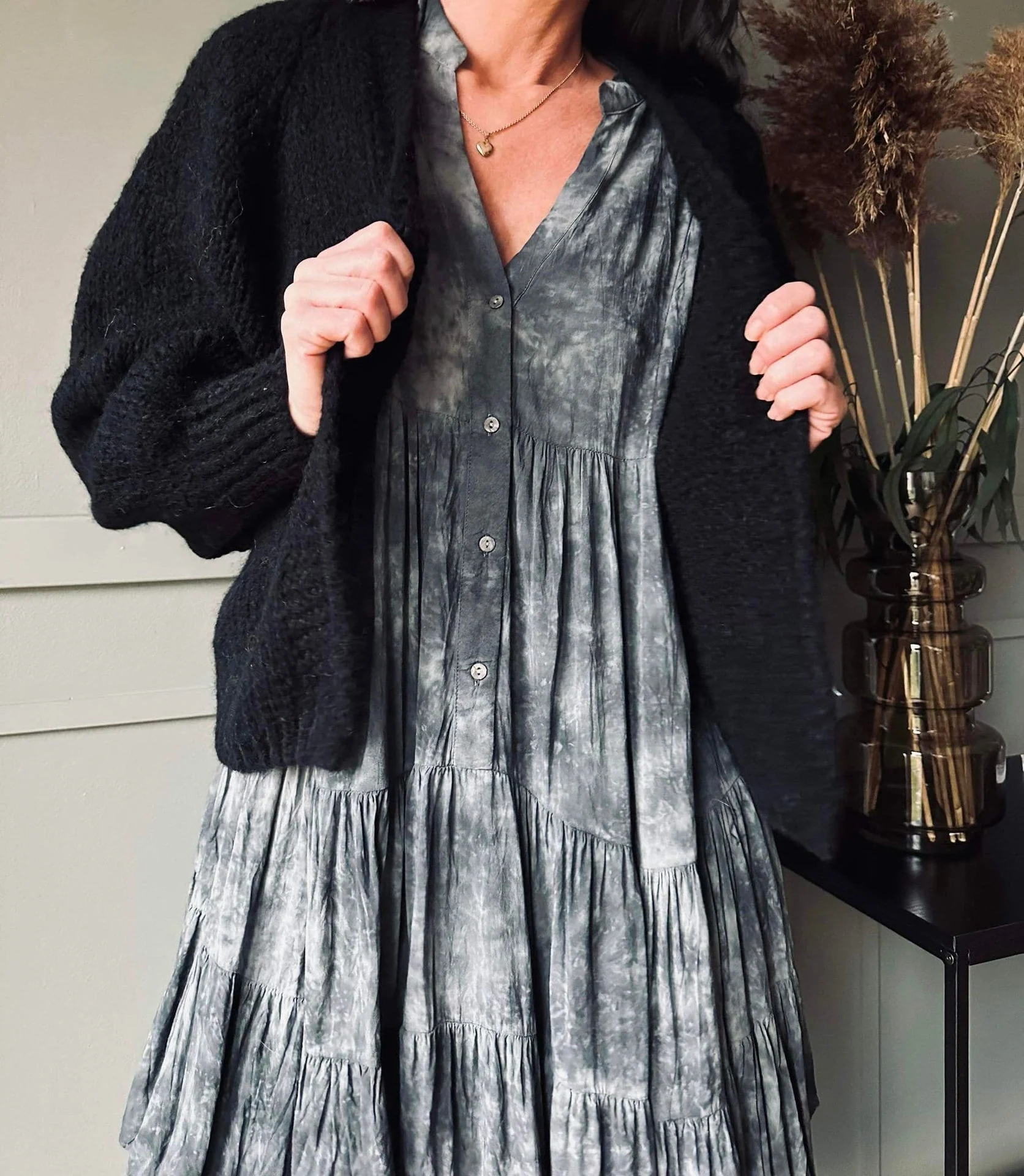 Cardigan Black Mohair mix - Image 4