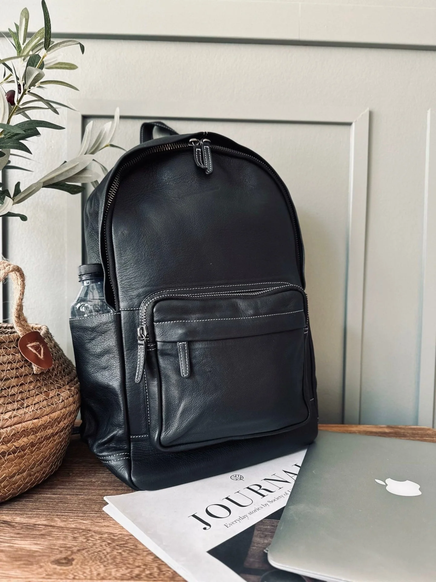 Ryggsekk Black leather - Image 2