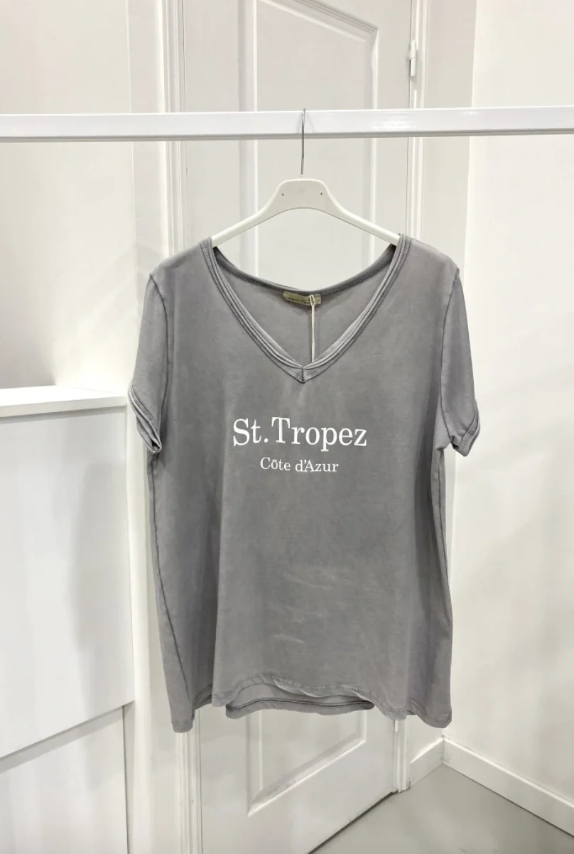 T-skjorte ST. TROPEZ Stone grey