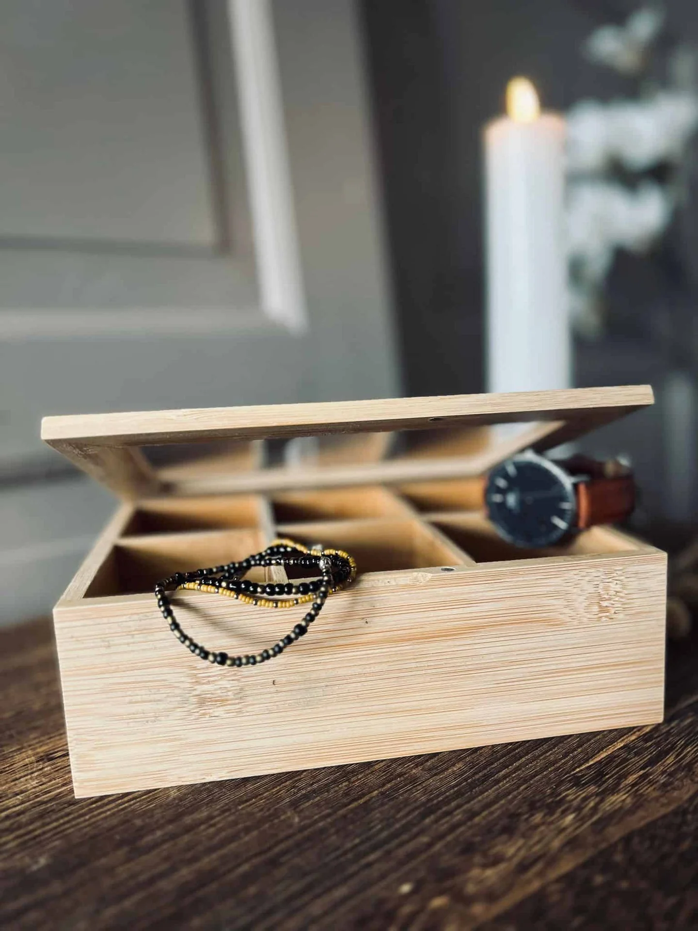 Tea-box med lokk - Bambus - Image 4