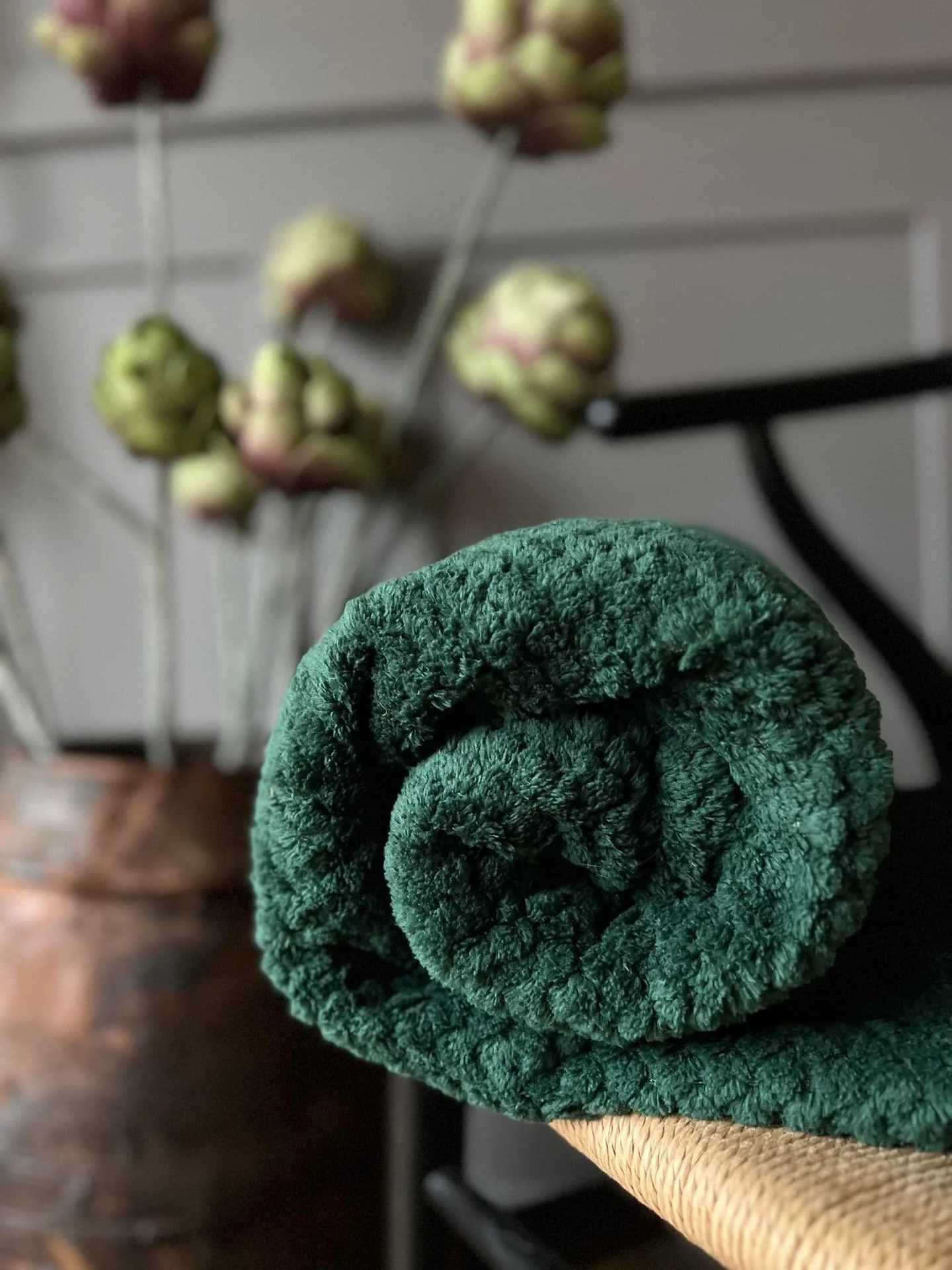Pledd i Luxus fleece - Grønn
