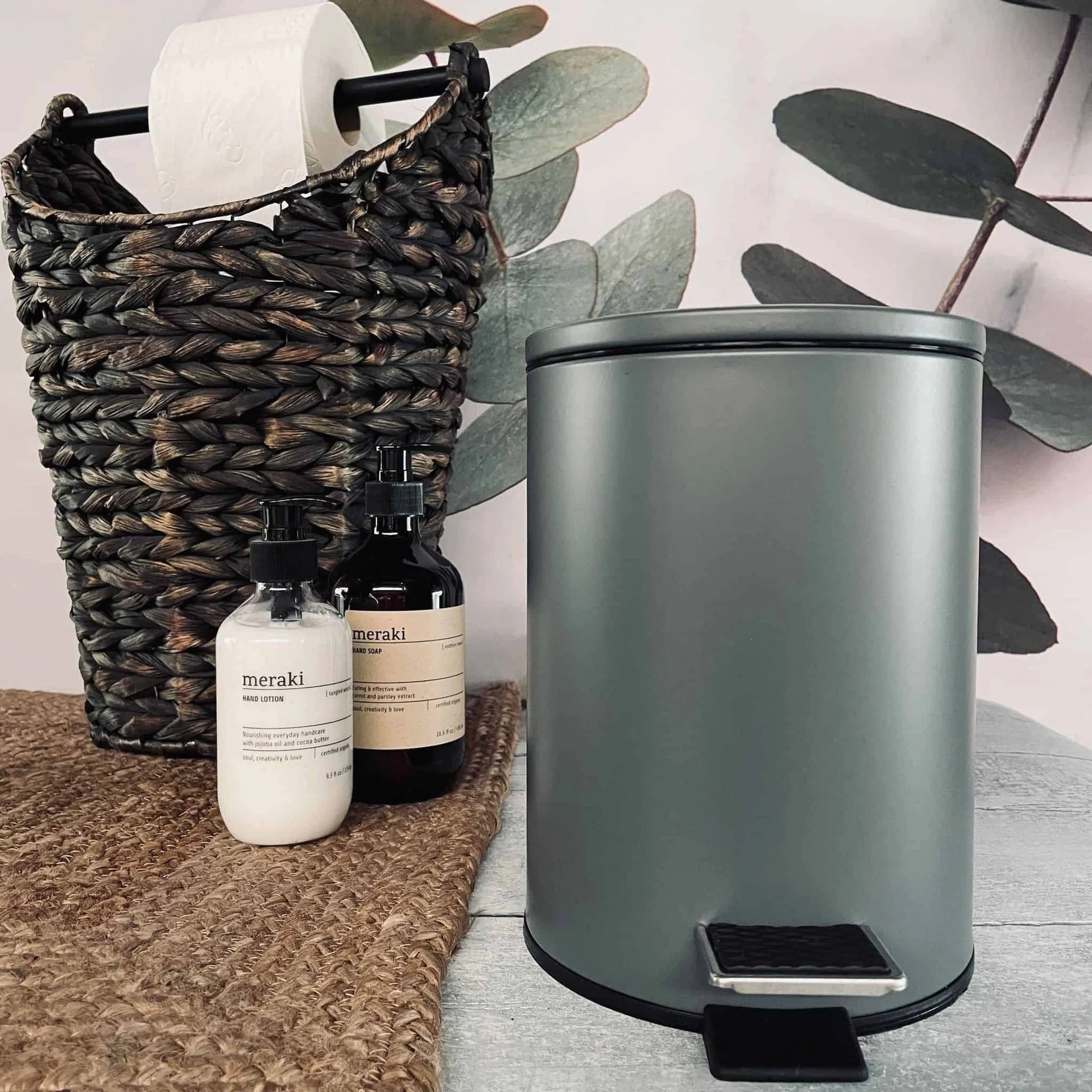 Toalettbøtte med softclose-lokk – Grå 3 liter