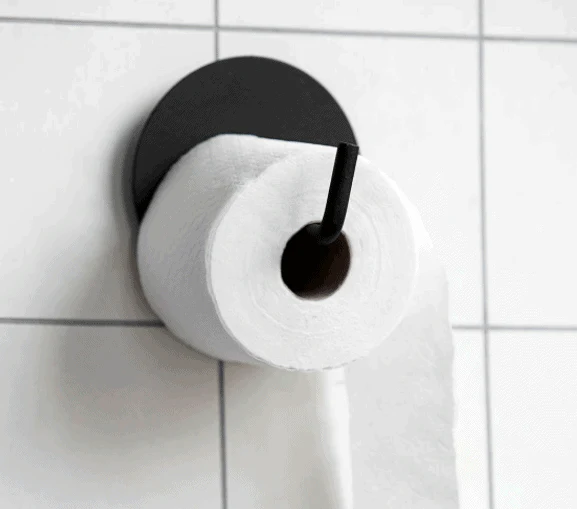 Toalettpapirholder i svart aluminium