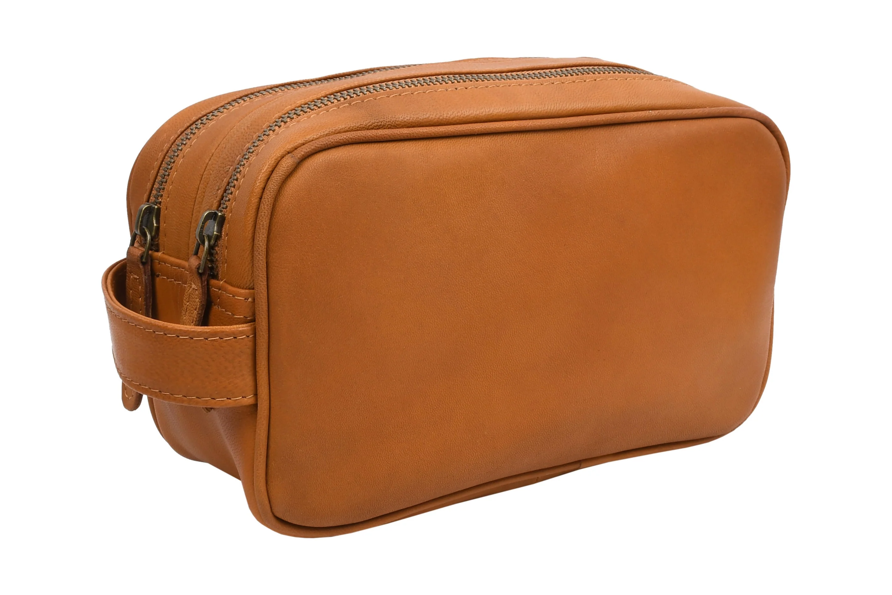 Dobbelt toalettveske Faust - Cognac - Image 4