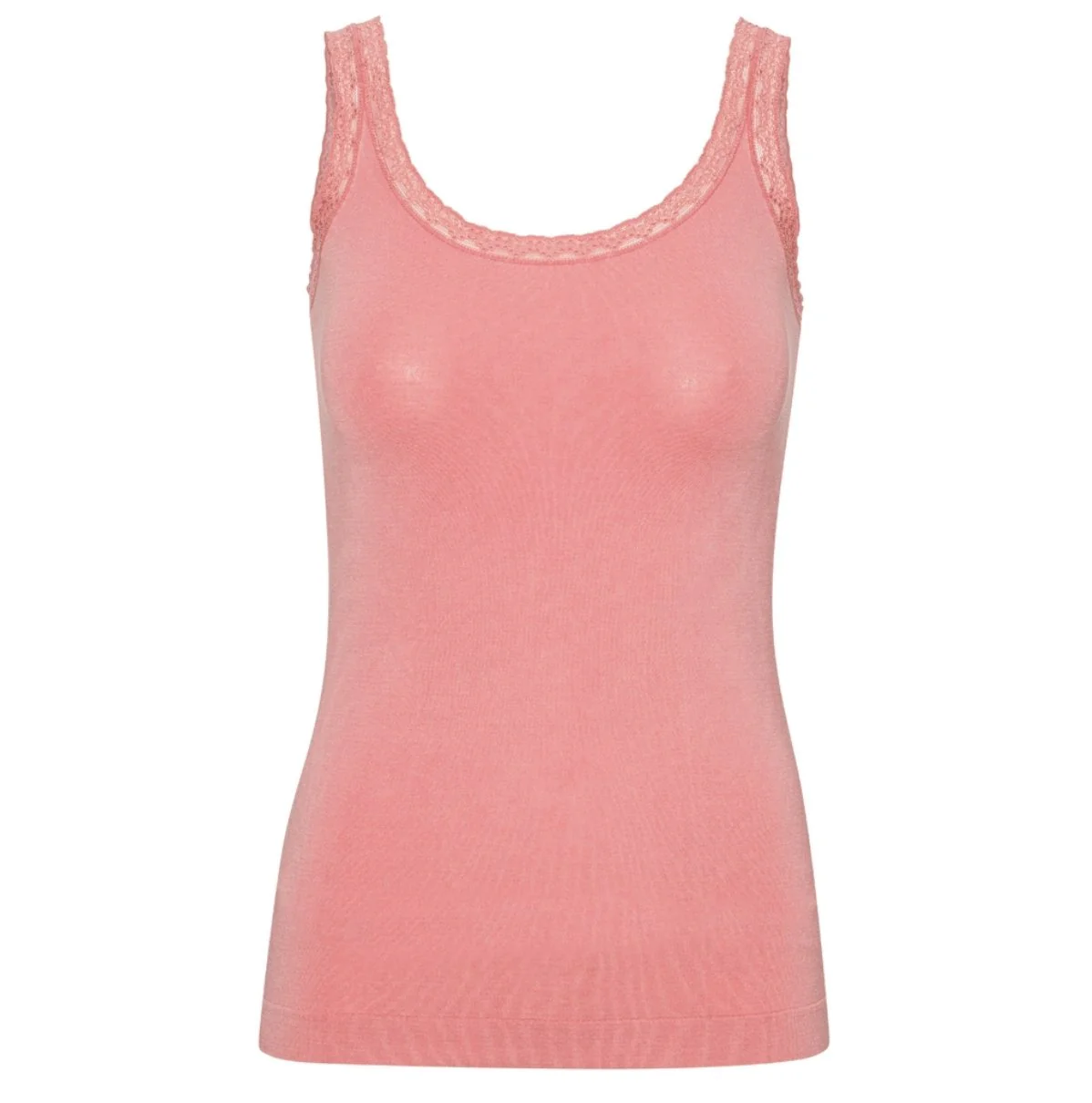 Topp med blonde Økotex dusty coral – Bambus - Image 2