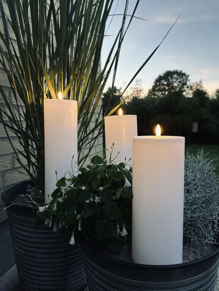 Utendørs XL LED blokklys H 25 cm - Sett med 2 stk inkl. fjernkontroll - Image 2