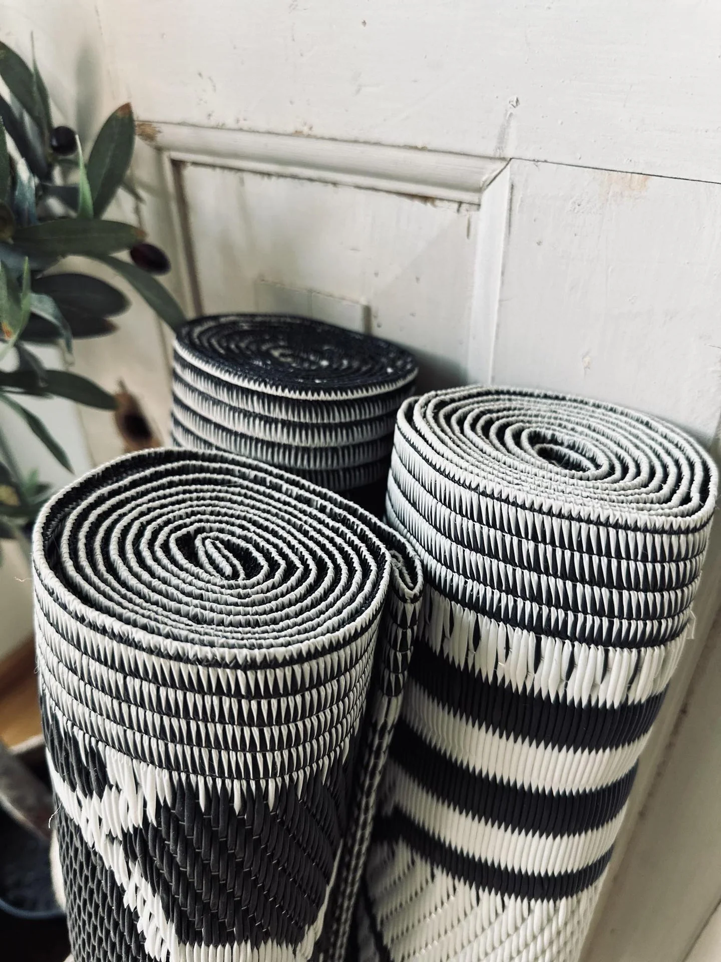 Utendørsteppe 90×180 cm – Black mix