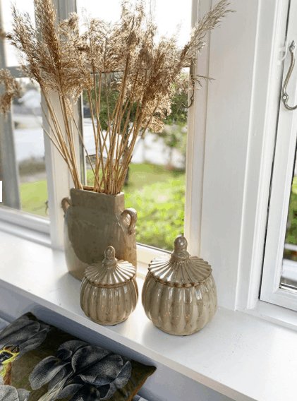 Vakker kremfarget keramikkvase - Image 3