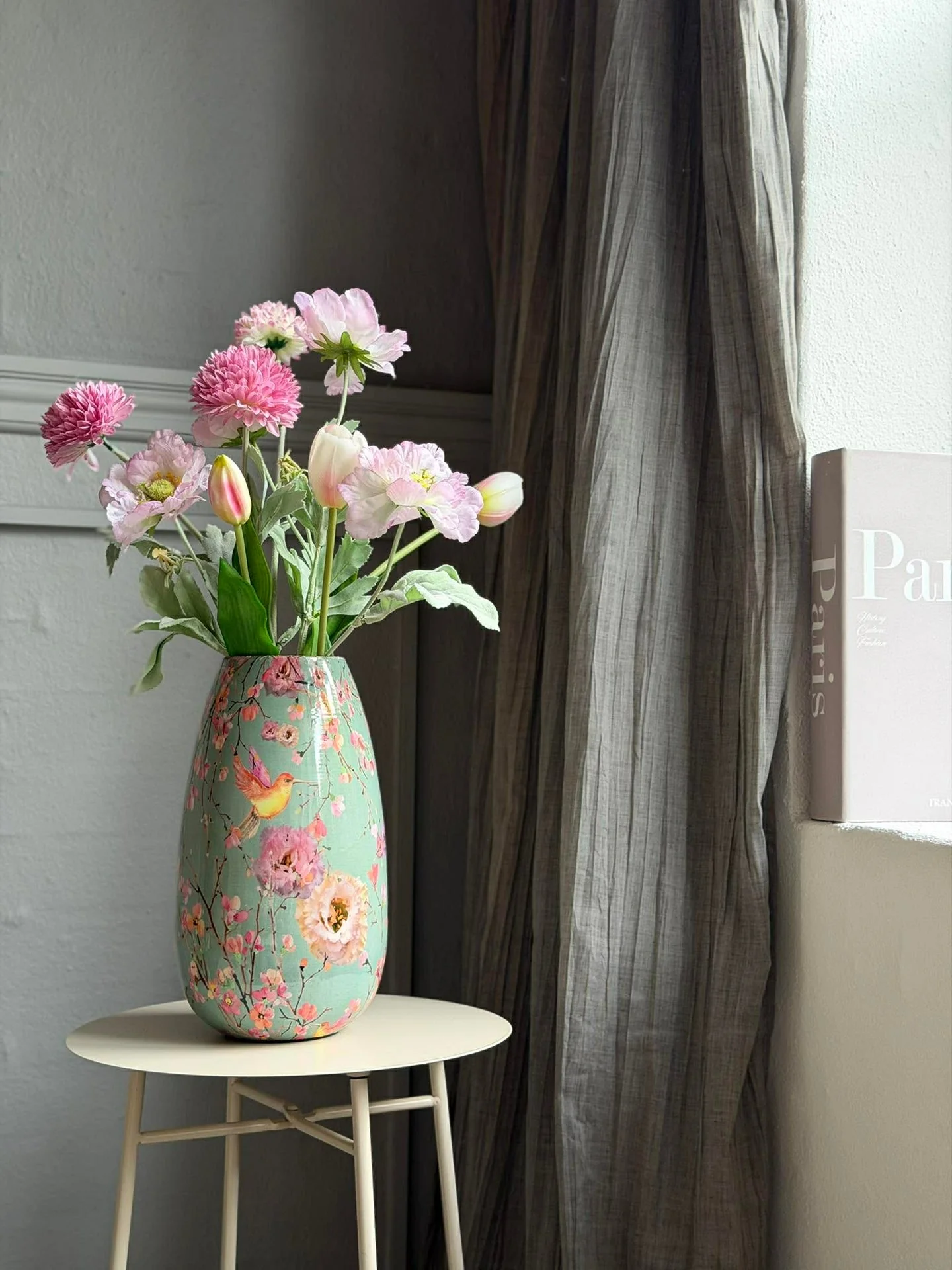Vase Flower print 25 cm - Grønn - Image 5