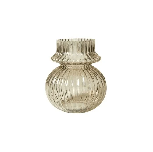 Vase med riller - Røykfarget glass - Image 3
