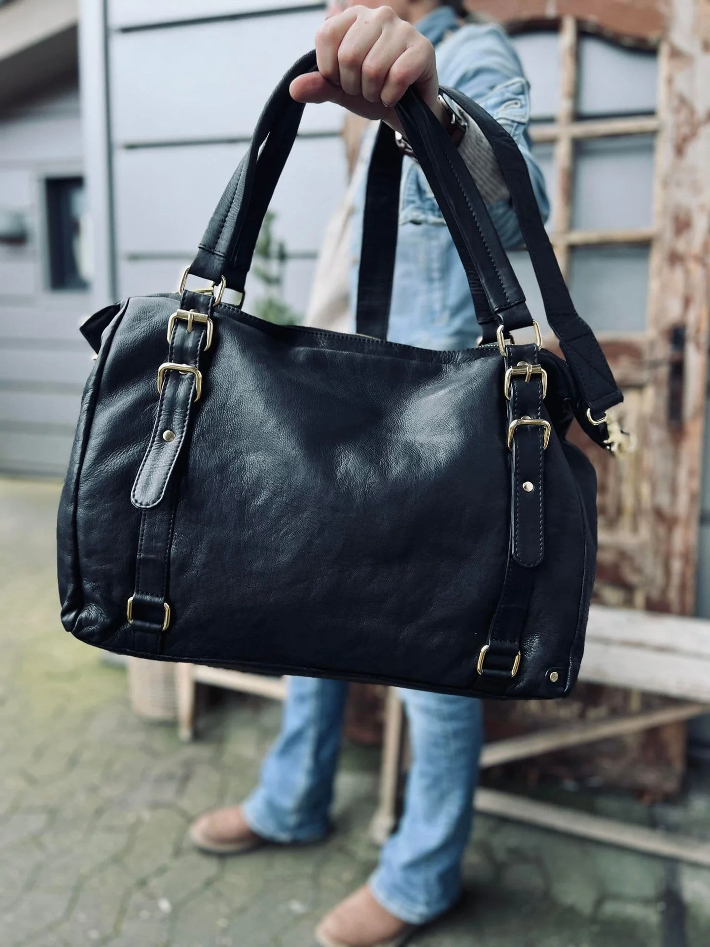 Veske BLACK GOLD i mykt og lekkert skinn - Image 6