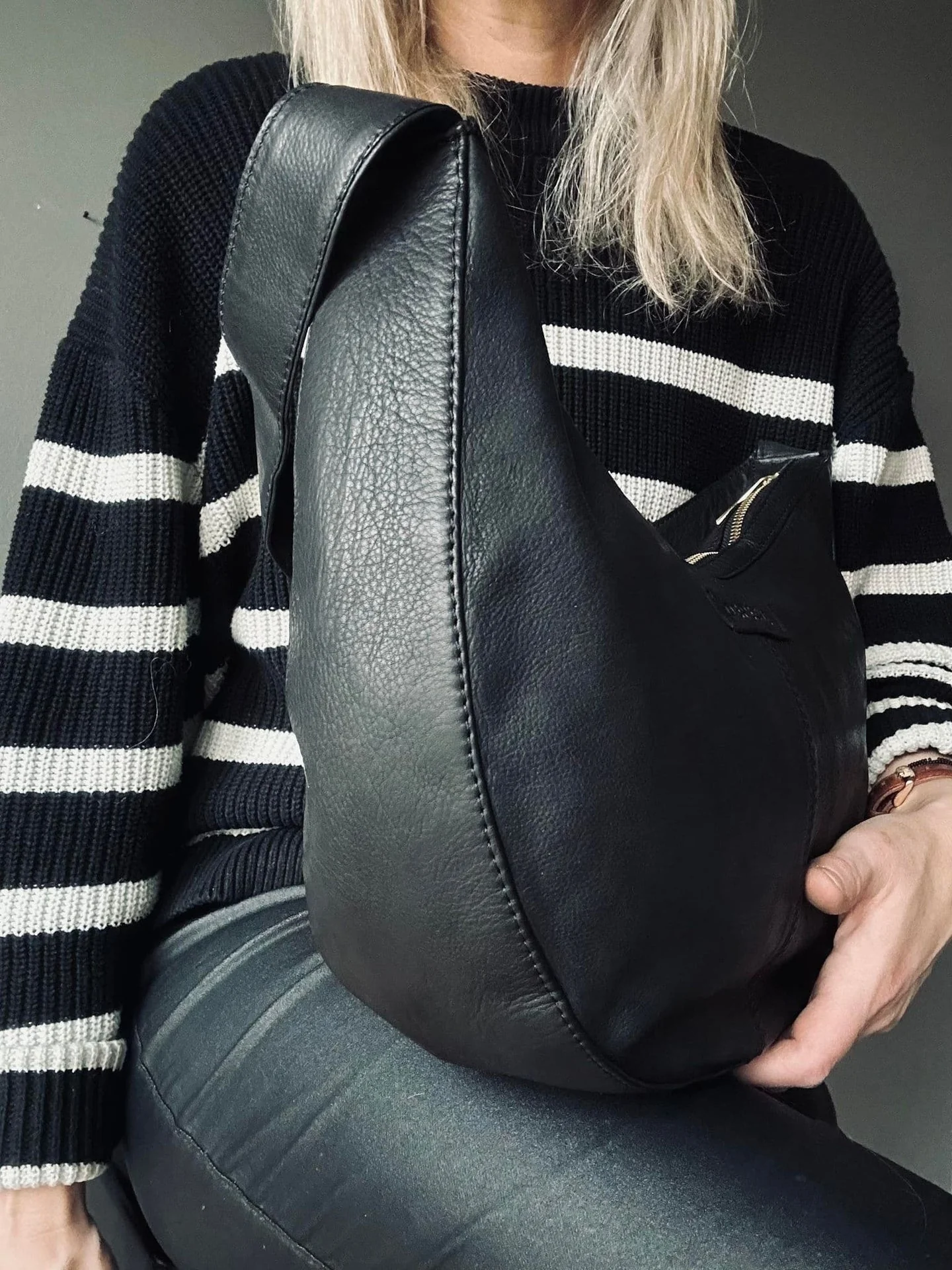 Veske i myk skinnkvalitet - Black - Image 3