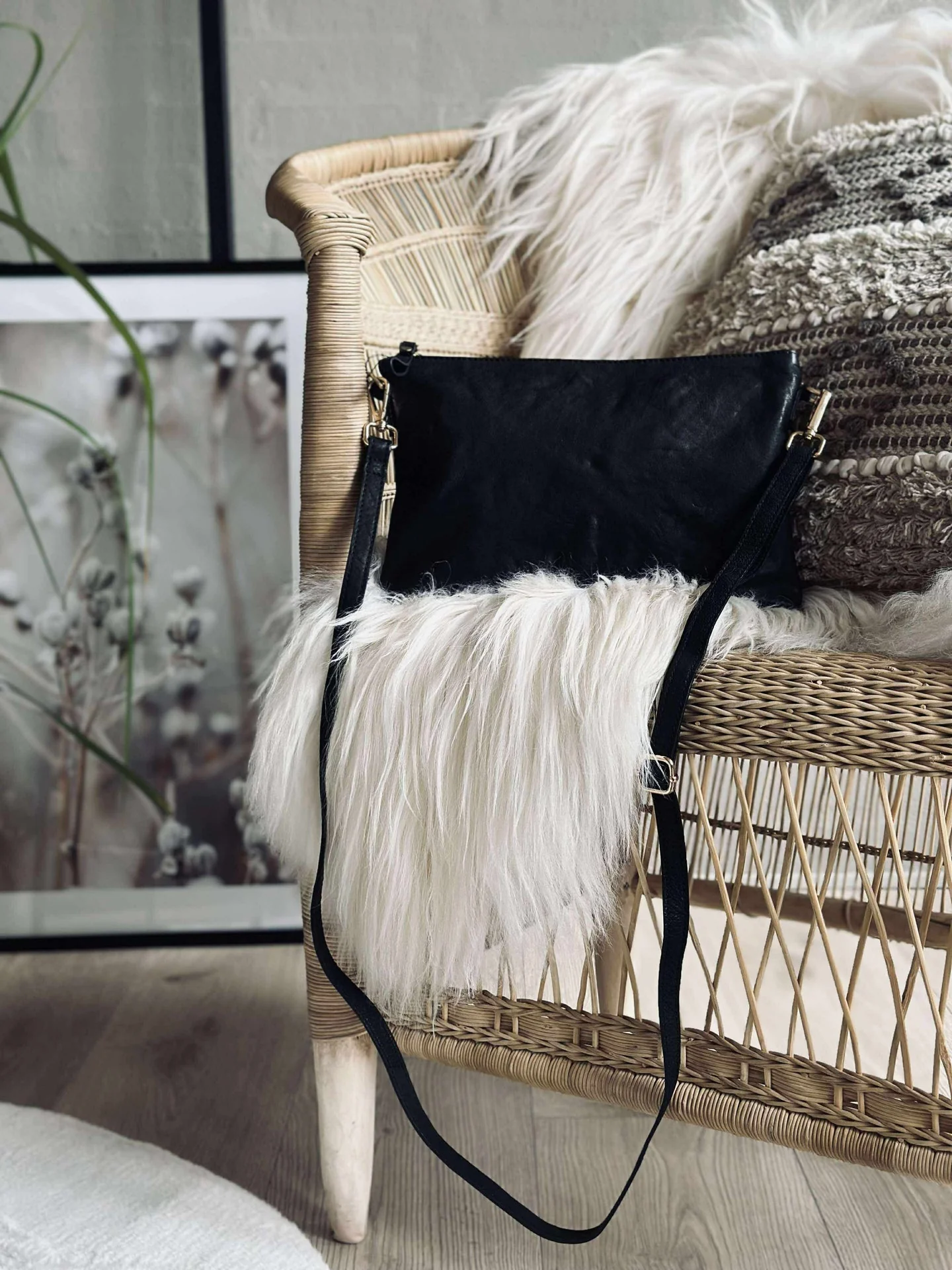 Clutch i svart skinn - Image 3