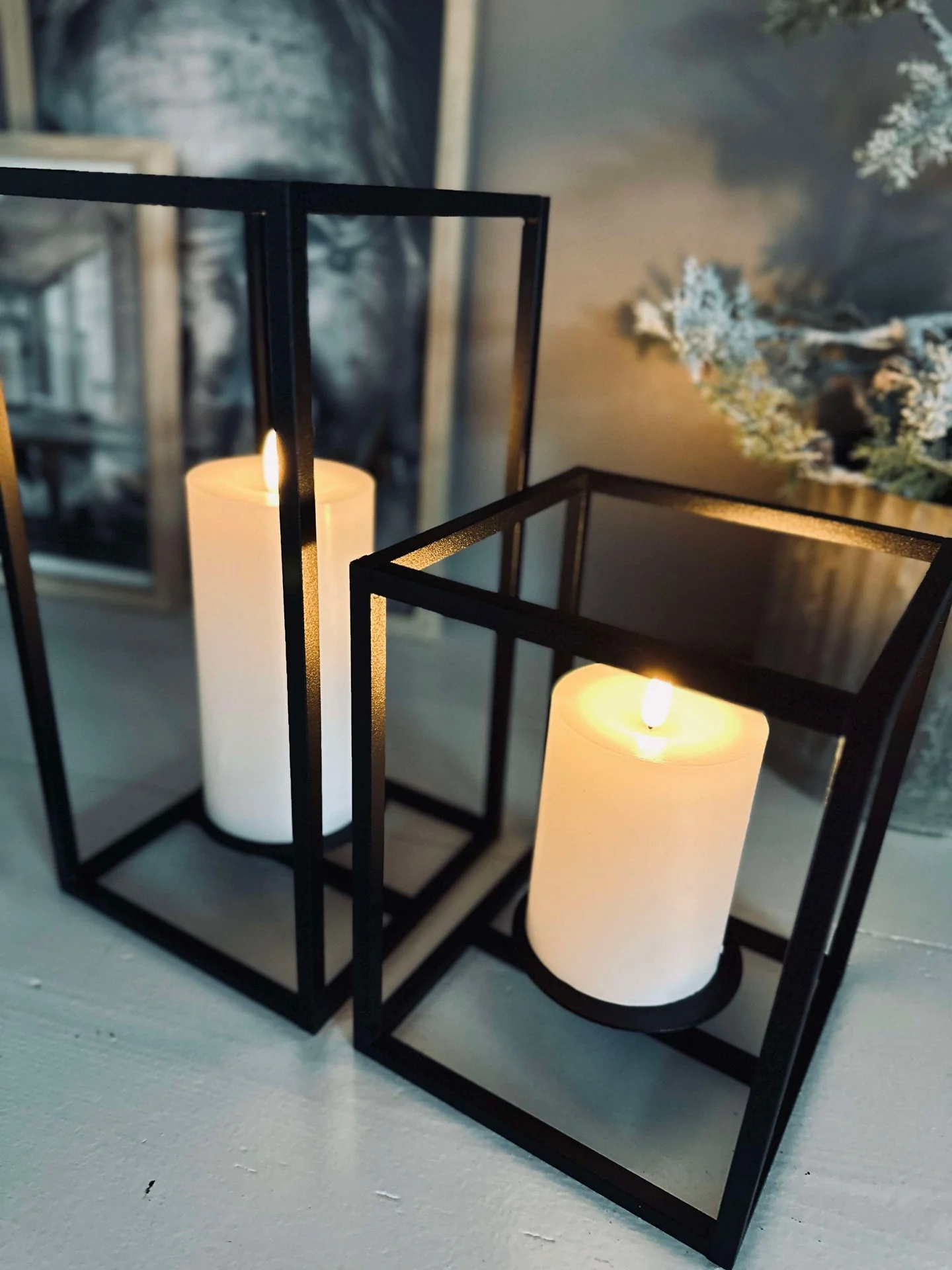 VIAMAJA Cube til kubelys - Sett med 2 staker - Sort - Image 3