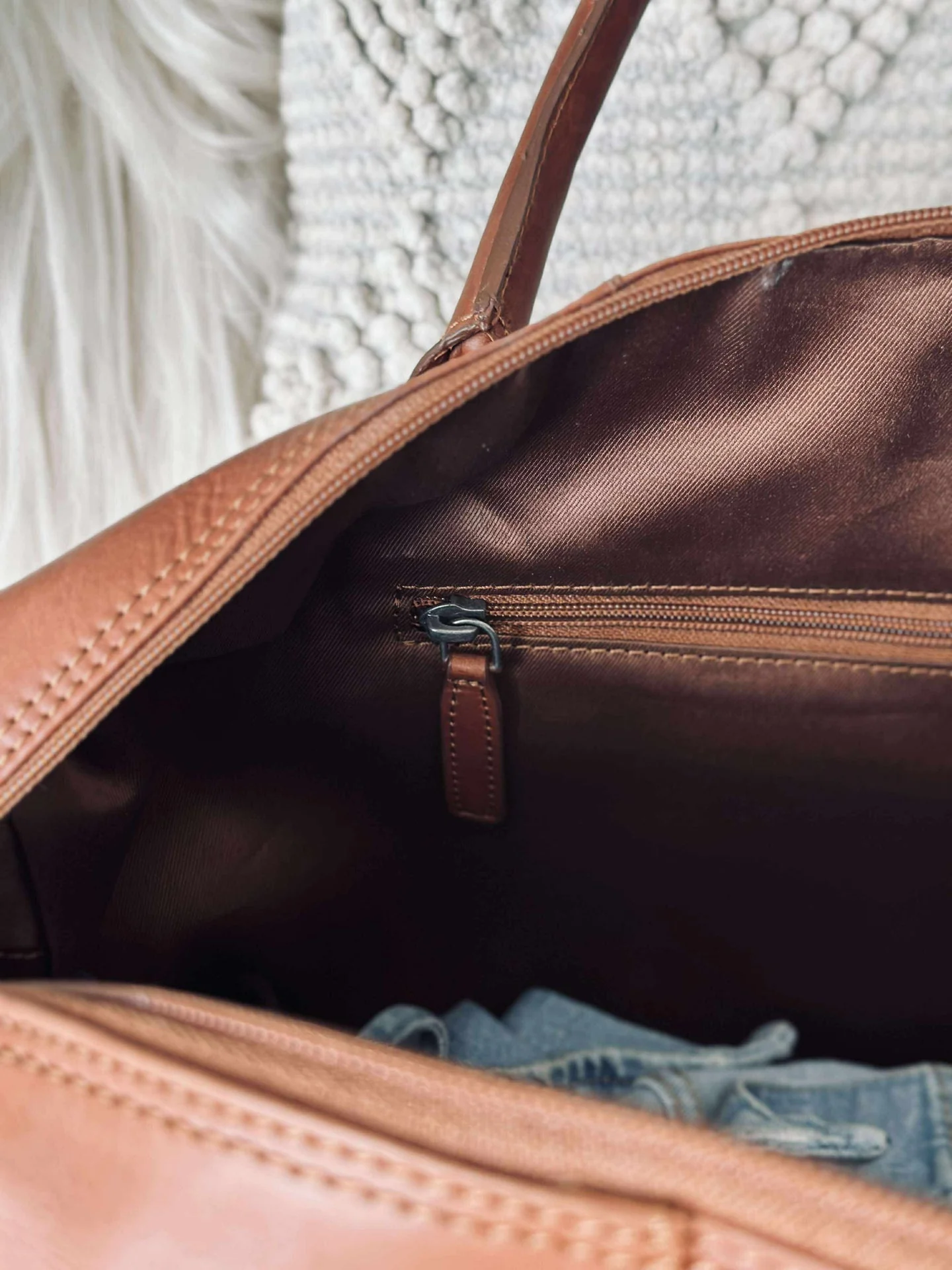 Weekendveske LONDON cognac - Image 11