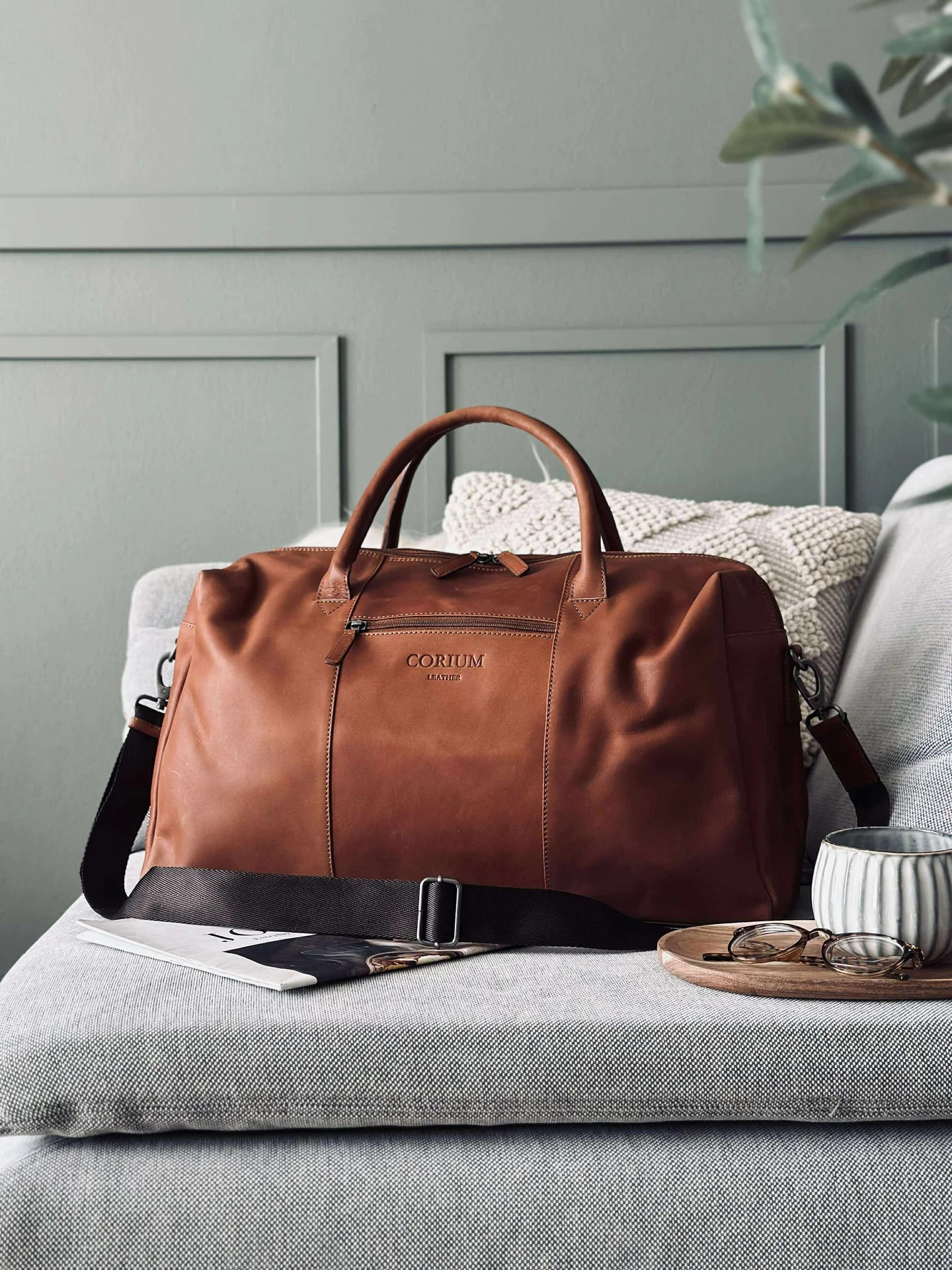 Weekendveske LONDON cognac - Image 2